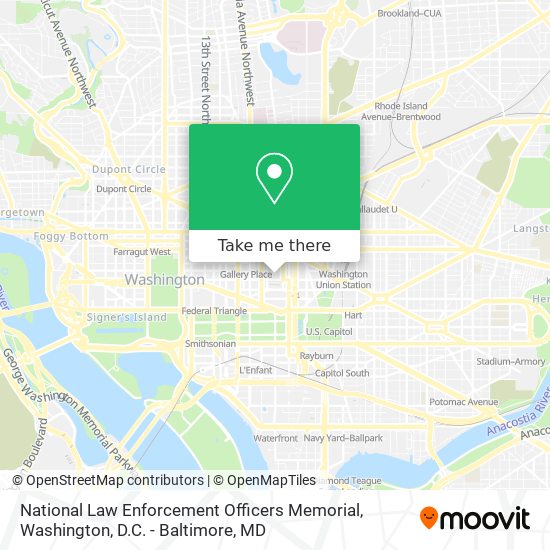 National Law Enforcement Officers Memorial map