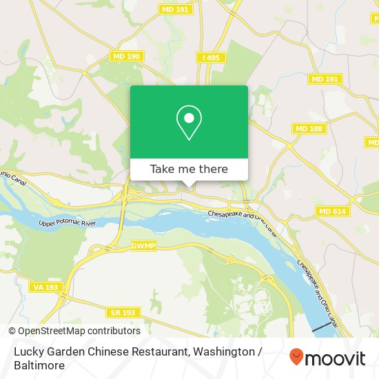 Mapa de Lucky Garden Chinese Restaurant