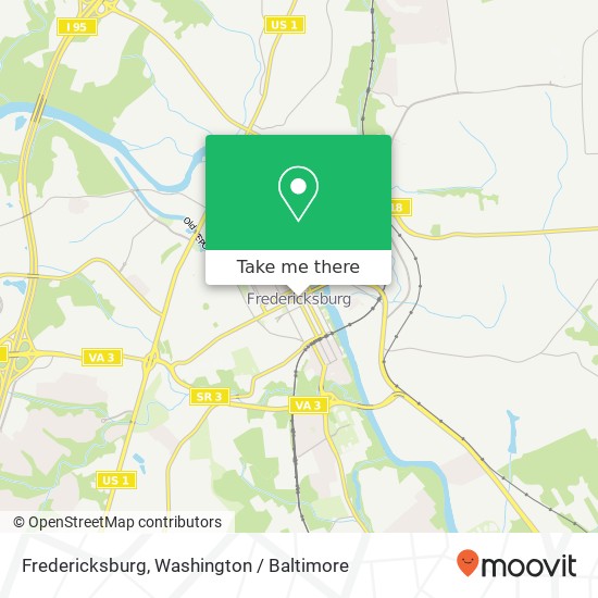 Mapa de Fredericksburg