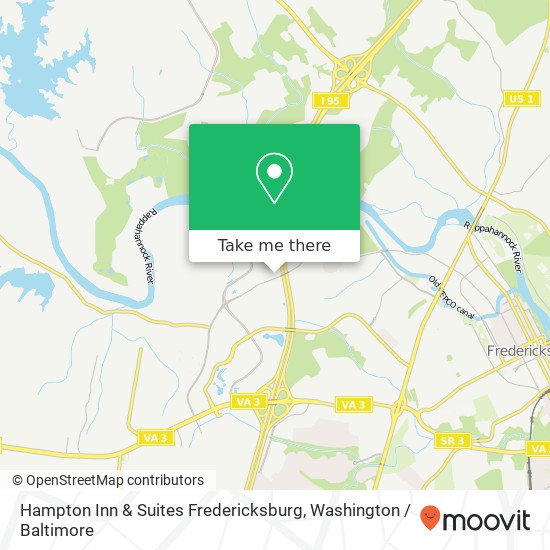 Hampton Inn & Suites Fredericksburg map
