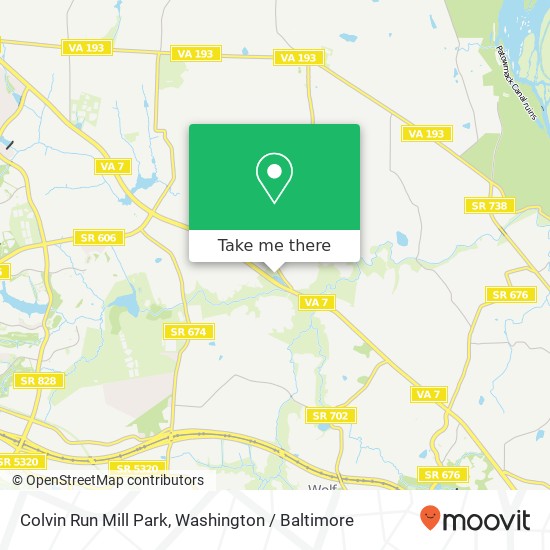 Mapa de Colvin Run Mill Park