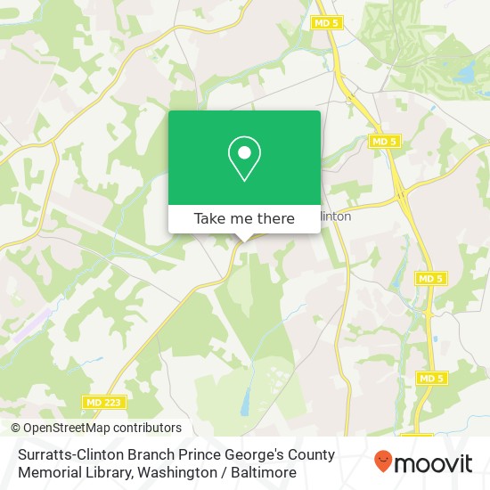 Mapa de Surratts-Clinton Branch Prince George's County Memorial Library