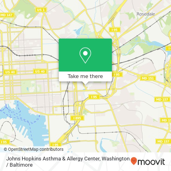 Mapa de Johns Hopkins Asthma & Allergy Center