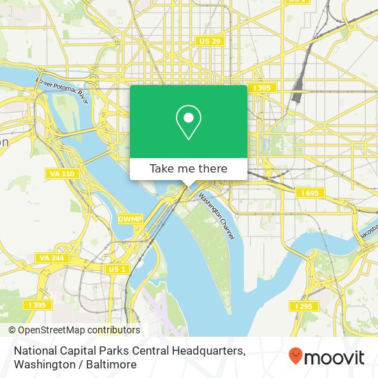 National Capital Parks Central Headquarters map