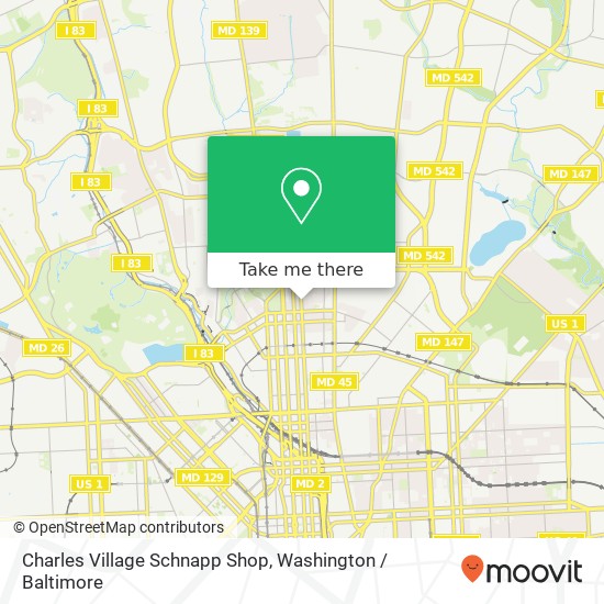 Mapa de Charles Village Schnapp Shop