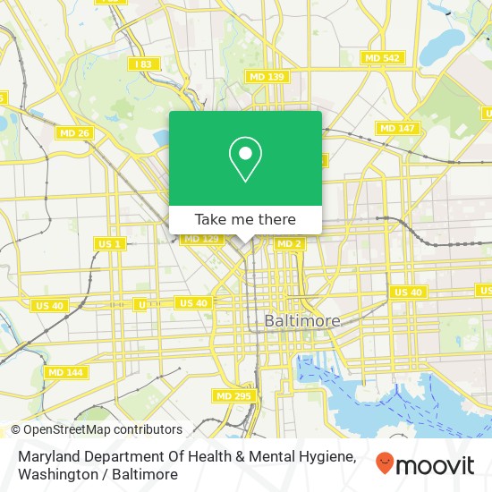 Maryland Department Of Health & Mental Hygiene map