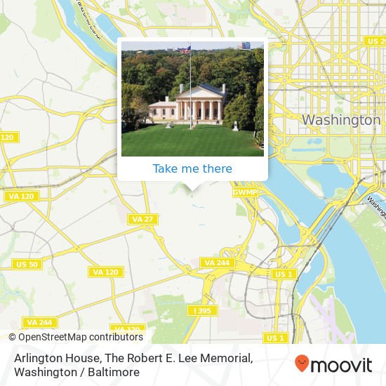 Mapa de Arlington House, The Robert E. Lee Memorial