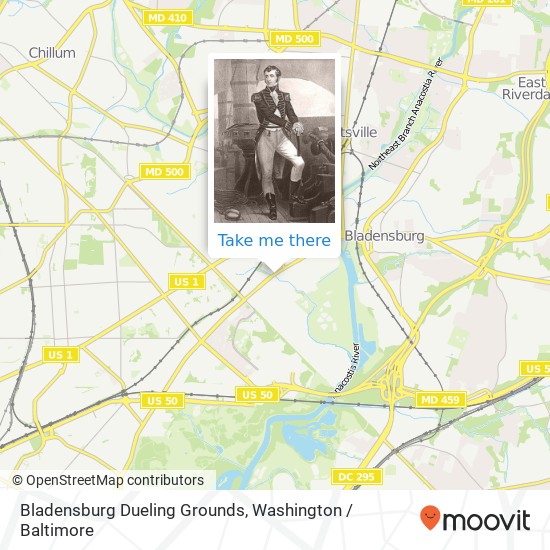 Bladensburg Dueling Grounds map