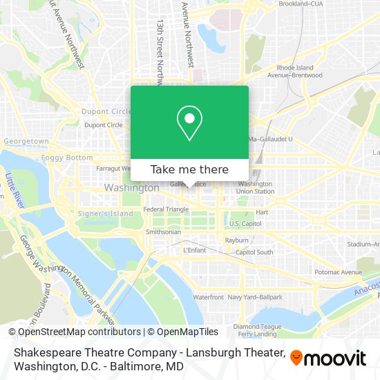 Mapa de Shakespeare Theatre Company - Lansburgh Theater