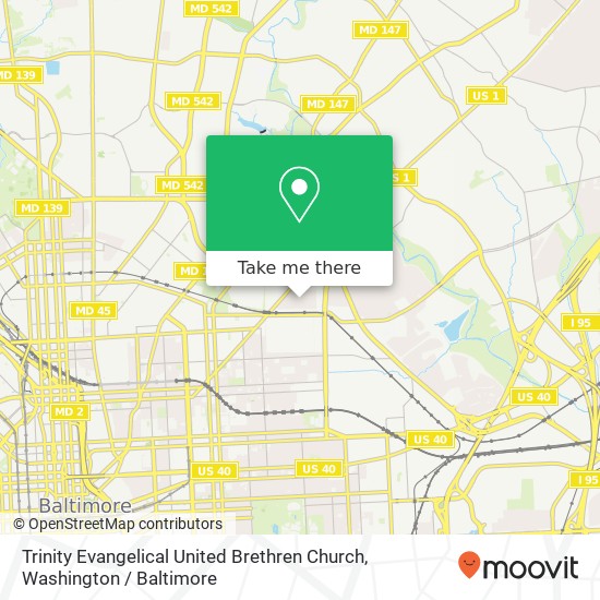Mapa de Trinity Evangelical United Brethren Church