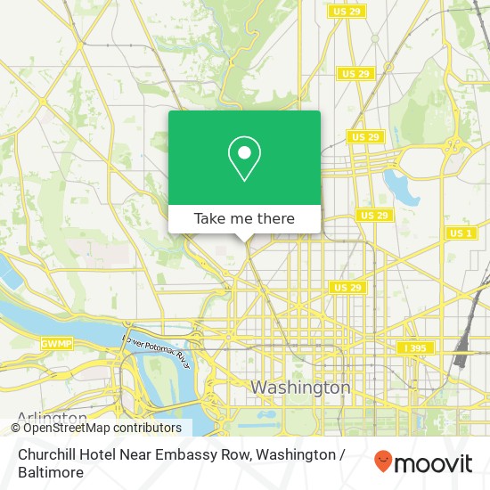 Mapa de Churchill Hotel Near Embassy Row