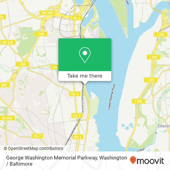 George Washington Memorial Parkway map
