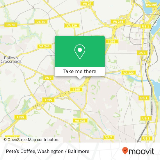 Pete's Coffee map
