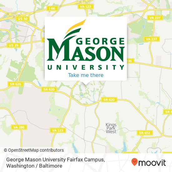 Mapa de George Mason University Fairfax Campus