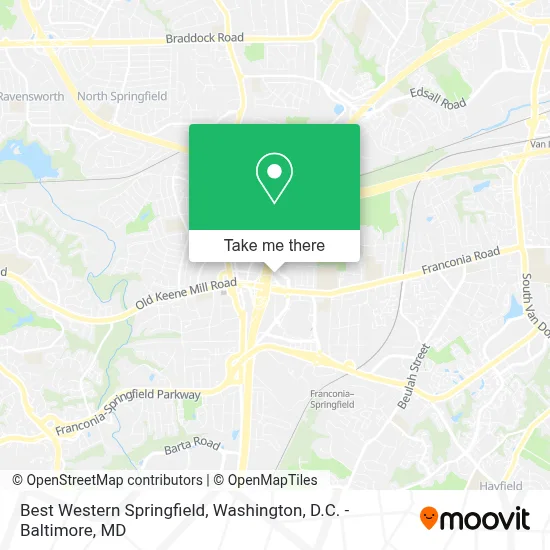 Best Western Springfield map