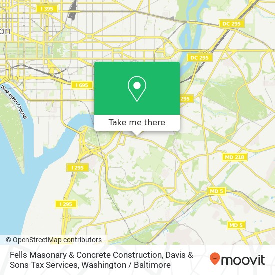 Mapa de Fells Masonary & Concrete Construction, Davis & Sons Tax Services