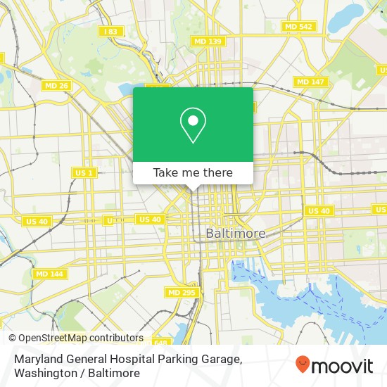 Mapa de Maryland General Hospital Parking Garage