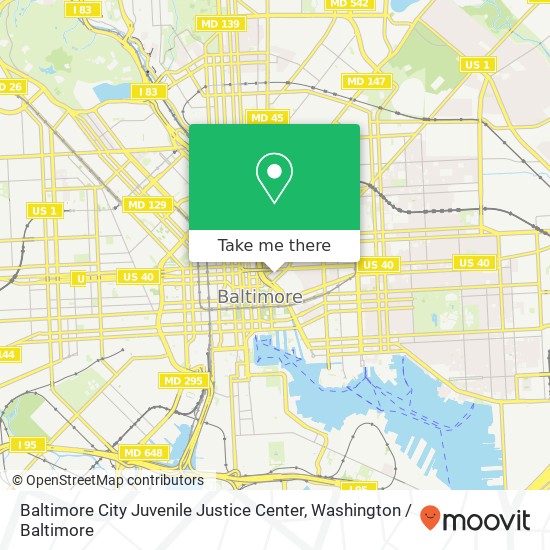 Mapa de Baltimore City Juvenile Justice Center