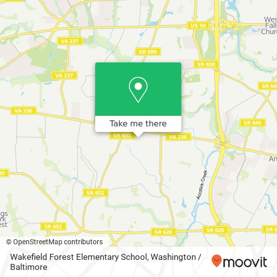 Wakefield Forest Elementary School map