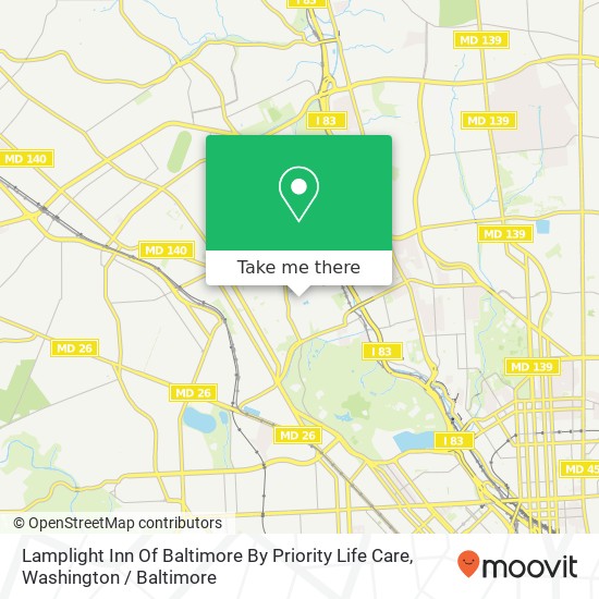Mapa de Lamplight Inn Of Baltimore By Priority Life Care