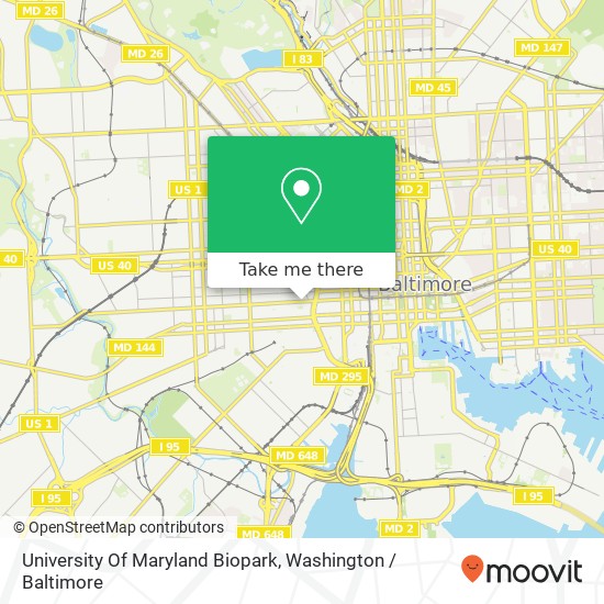 University Of Maryland Biopark map