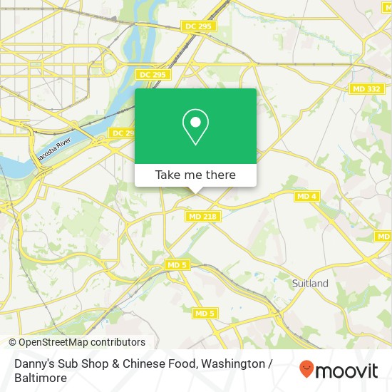 Mapa de Danny's Sub Shop & Chinese Food