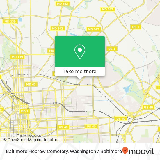 Baltimore Hebrew Cemetery map