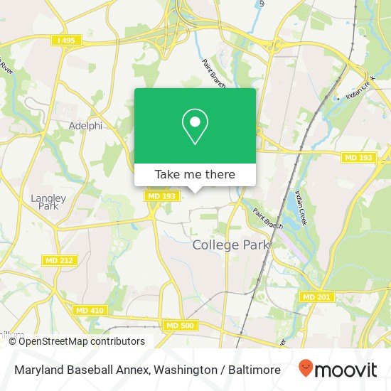 Mapa de Maryland Baseball Annex