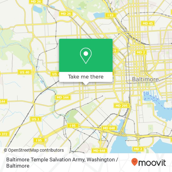 Baltimore Temple Salvation Army map