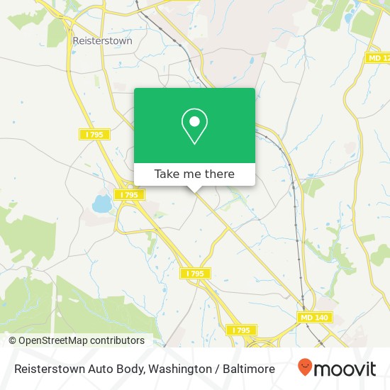 Reisterstown Auto Body map