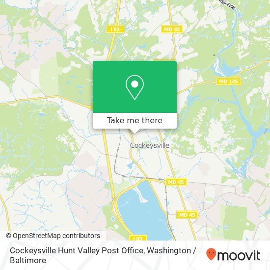 Cockeysville Hunt Valley Post Office map