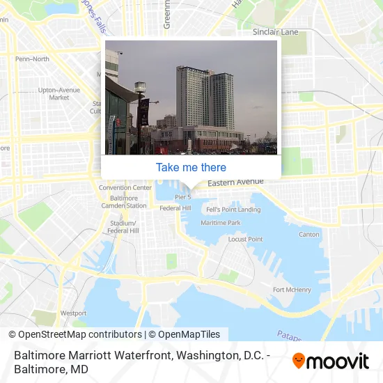 Mapa de Baltimore Marriott Waterfront
