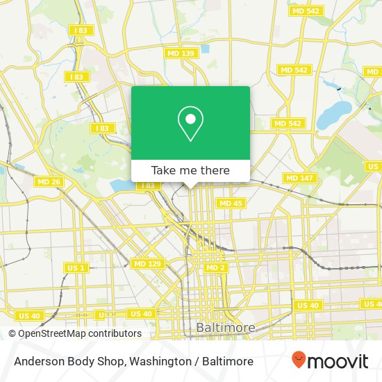 Anderson Body Shop map