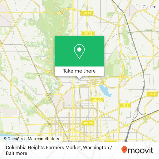 Mapa de Columbia Heights Farmers Market