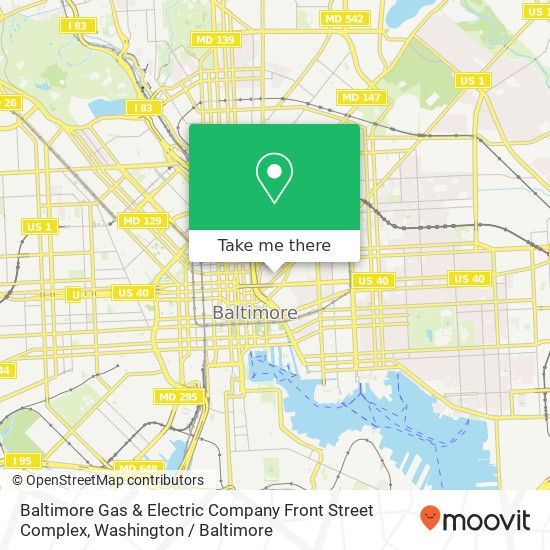 Mapa de Baltimore Gas & Electric Company Front Street Complex