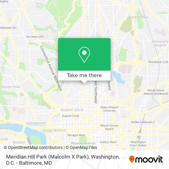 Meridian Hill Park (Malcolm X Park) map