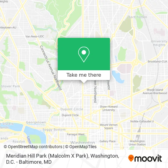 Meridian Hill Park Map How To Get To Meridian Hill Park (Malcolm X Park) In Washington By Bus Or  Metro?
