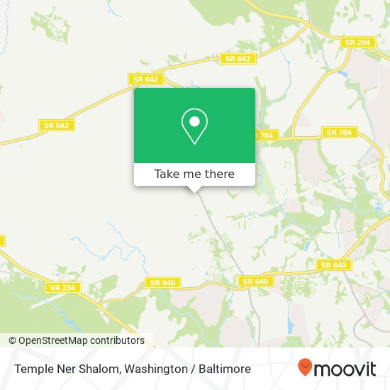 Temple Ner Shalom map
