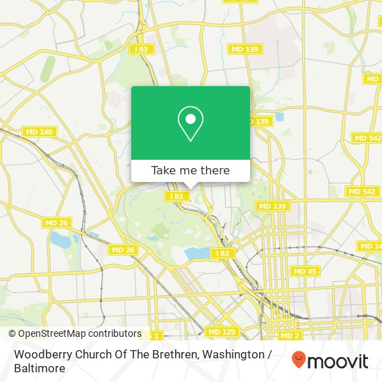 Woodberry Church Of The Brethren map