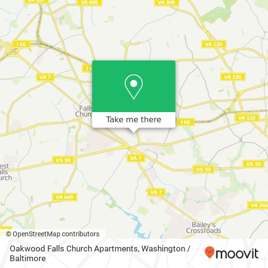 Mapa de Oakwood Falls Church Apartments