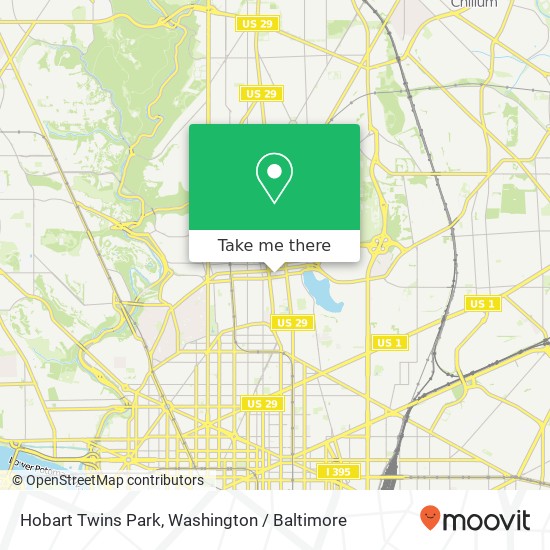 Hobart Twins Park map