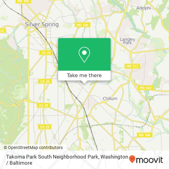 Mapa de Takoma Park South Neighborhood Park