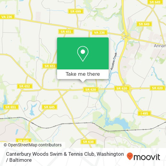Mapa de Canterbury Woods Swim & Tennis Club