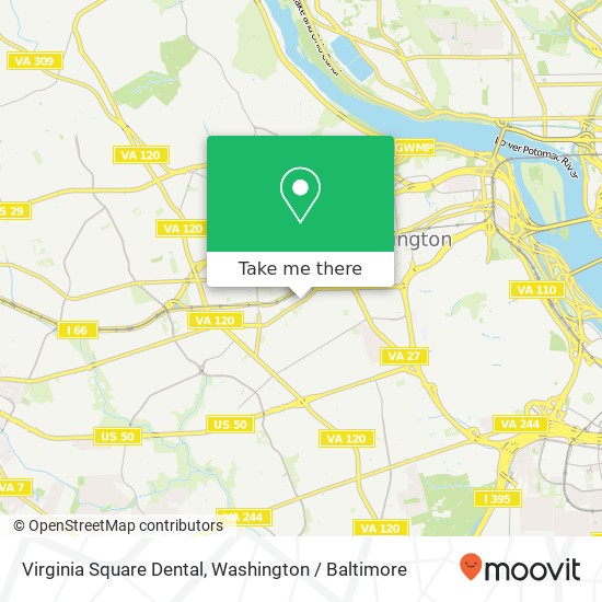 Virginia Square Dental map