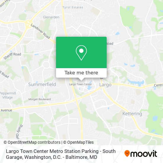 Mapa de Largo Town Center Metro Station Parking - South Garage