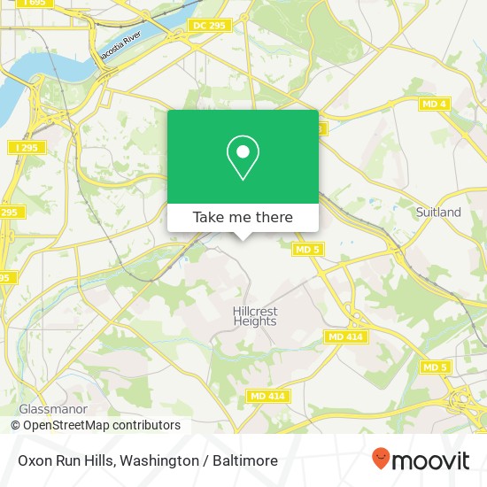 Oxon Run Hills map