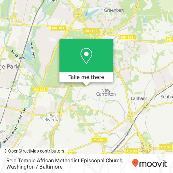 Reid Temple African Methodist Episcopal Church map