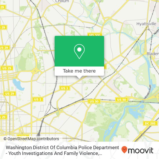 Mapa de Washington District Of Columbia Police Department - Youth Investigations And Family Violence