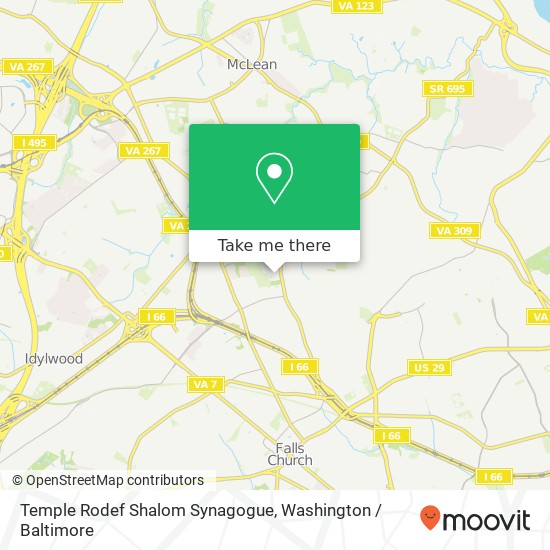 Mapa de Temple Rodef Shalom Synagogue