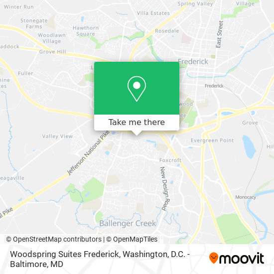 Woodspring Suites Frederick map